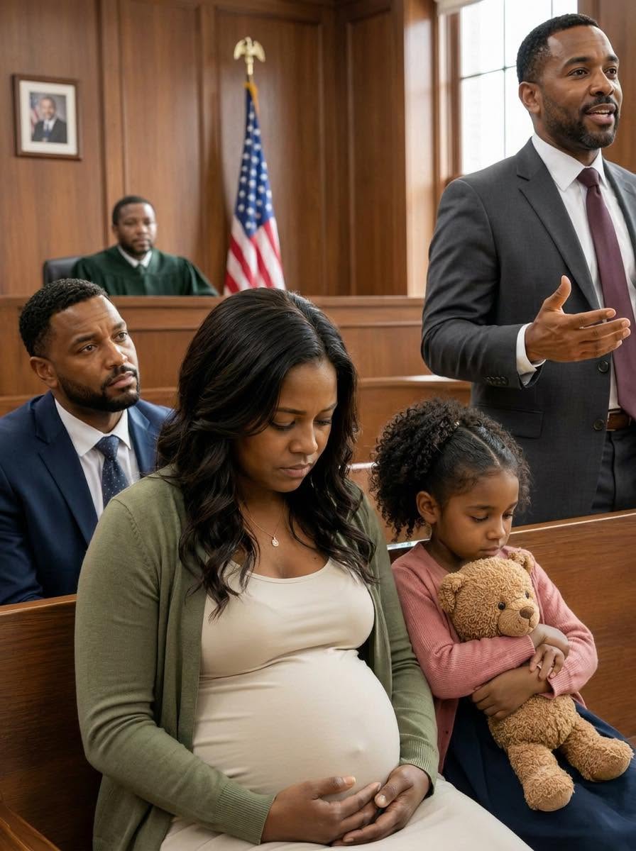 A pregnant wife asked the judge for a divorce and gave her husband everything while his mistress laughed—but the courtroom fell silent when the judge brought in a little girl who exposed what her father and the “mean lady” had done.
