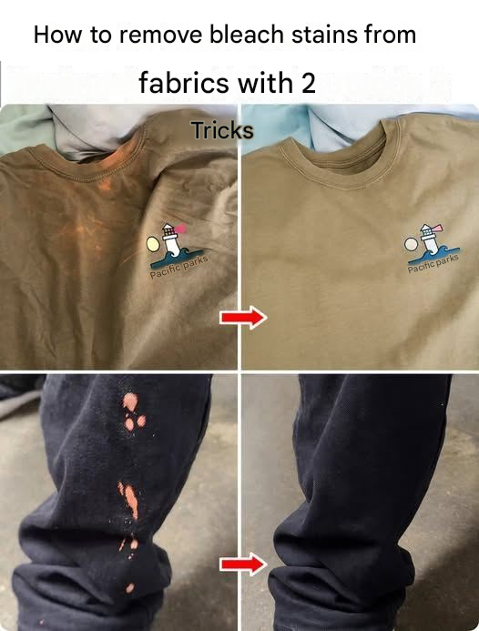 How to Remove Bleach Stains from Fabrics with 2 Tricks
