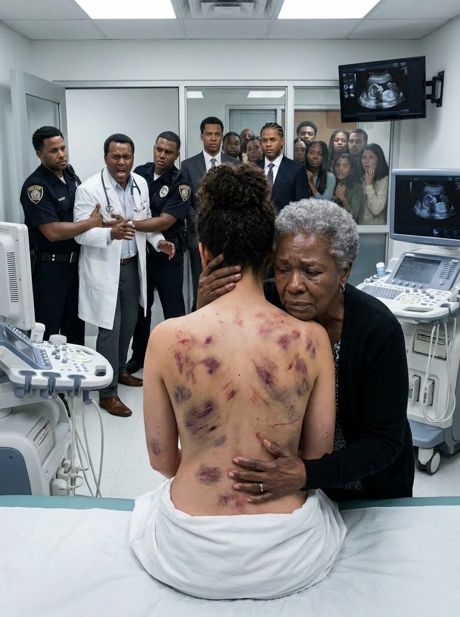 At the VIP clinic, I was helping my nine-month pregnant daughter out of her clothes for her final ultrasound. When her shirt dropped, I stopped breathing. Her back and ribs were a h0rrific canvas of massive, boot-shaped b.ruises. She panicked, covering her chest and shivering. “Mom, please! He’s the hospital director. He said if I leave him, he’ll make sure I don’t wake up from my C-section,” she begged.