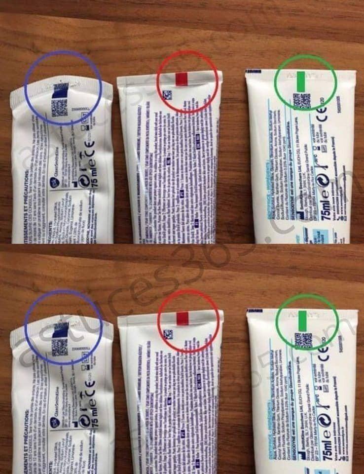 The mystery of the colored line on the toothpaste tube