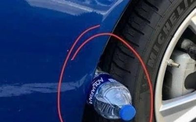 What does plastic bottle on tire mean?