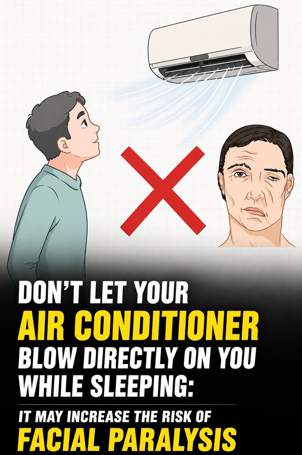 Don’t Let Your Air Conditioner Blow Directly on You While Sleeping: It May Increase the Risk of Facial Paralysis