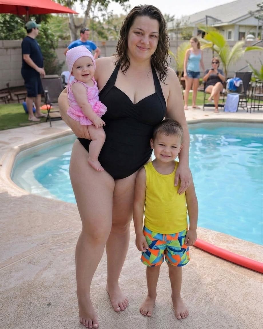 My husband m0cked me at a pool party, saying I WASN’T as attractive as his brother’s new wife — so I put him in his place.  After our second child was born, I quickly went back to work because my husband, Carl, had been laid off during company downsizing.  I was overwhelmed by work, exhaustion, caring for a baby and our three-year-old son, and the constant chaos of having two young children. There was always cleaning or cooking to do.  With that crazy schedule, I stopped taking care of myself. I forgot what going to the gym was like. I forgot what it was like to wear makeup, heels, or dresses. There simply wasn’t time for any of it.  I was sure Carl would support me, just as I had supported him through this difficult period. But instead, he started making comments like:  “”You’ve gained A LOT OF WEIGHT lately. Maybe it’s time for you to go to the gym?””  Or:  “”Have you seen Alice? SHE’S THE DEFINITION OF BEAUTY. She dances beautifully, has an athletic body, and wears short skirts. And you?””  Alice was his brother’s new wife. Carl and his brother often talked about how perfect Alice was. She was athletic and took heels dance classes.  Still, I tried to keep the peace in the family and calmly explained to Carl that, right now, I was simply trying to SURVIVE with a schedule like mine.  And I held on to the hope that he understood me.  But no.  Yesterday, he threw a pool party at our house for his 40th birthday.  The house was full of guests, and everyone was swimming. I changed into my swimsuit and walked over to the pool. Suddenly, Carl and his brother started LAUGHING.  When I asked what was going on, Carl said:  “”Sorry, I couldn’t help laughing. Alice was just swimming, and she CLEARLY looks MORE ATTRACTIVE in a swimsuit than you do.””  It hurt to hear that.  But I just thought, I’VE HAD ENOUGH.  It was time for Carl to learn his lesson. So I grabbed the microphone and said:  “”Everyone, I’d like to make a toast and wish my husband a happy birthday. So listen CAREFULLY…””  When I finished speaking, I WATCHED CARL TURN AS RED AS A TOMATO.