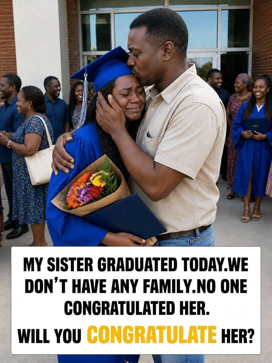 Today marks an unforgettable achievement in her life. Through hard work, determination, and quiet strength, she reached a milestone she truly earned.  Although no family or friends were there to celebrate beside her, kindness can come from anywhere—and a few heartfelt words can make this special day feel less lonely.  Leave a **“Congratulations!”** in the comments and help remind her that her effort, courage, and success deserve to be celebrated. Every kind message can make her graduation day a little brighter.  Read full story in comments