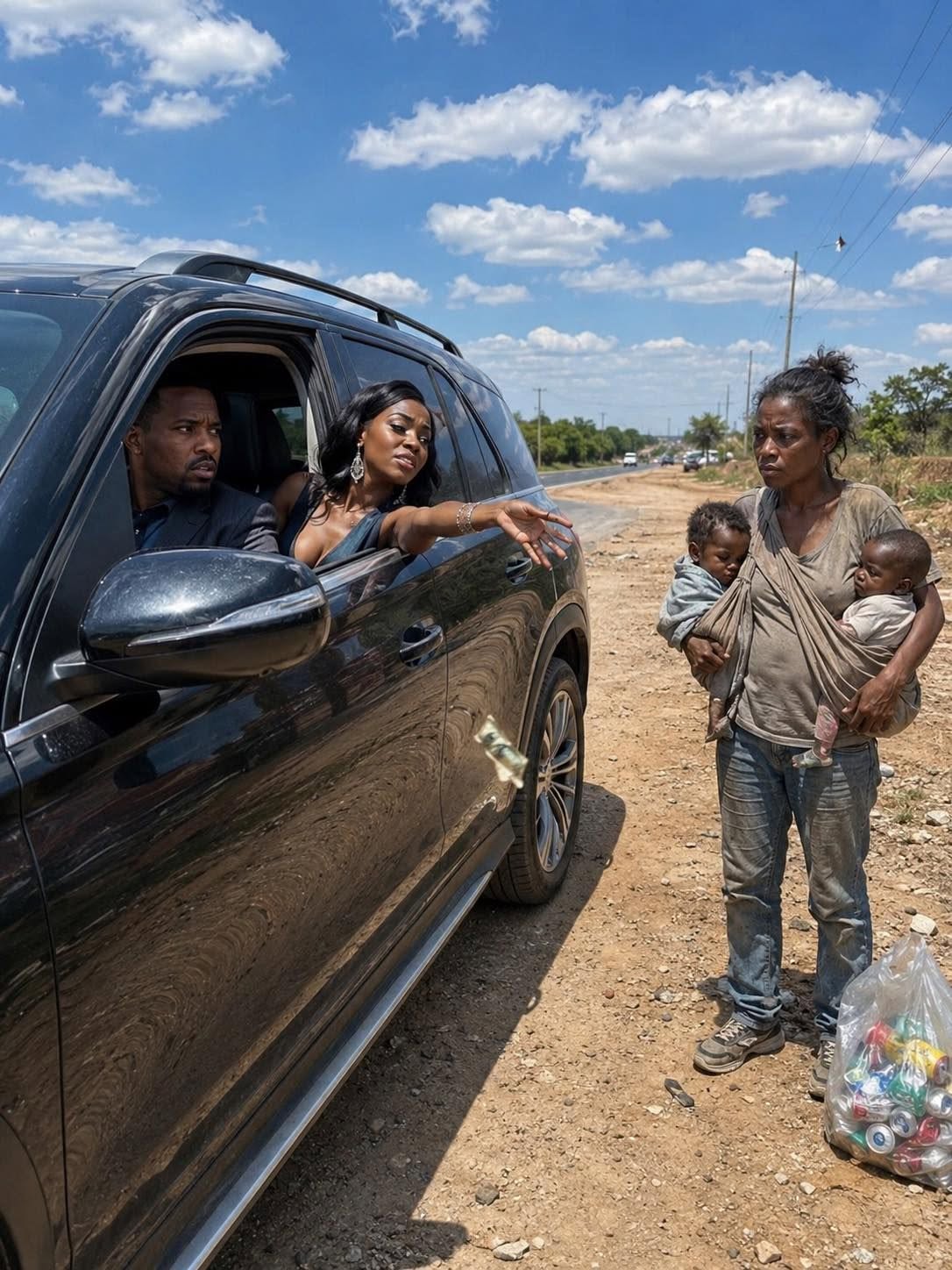 A millionaire was driving his fiancée home when he suddenly saw his ex-wife standing beside a highway with two babies strapped against her chest. “Grant, slow down.” Serena leaned across the dashboard, staring through the windshield. “Wait… is that Laura?” Grant hit the brakes. Dust exploded around the Range Rover as he pulled onto the shoulder. Then he saw her. Laura. The woman he had d.i.v.o.r.c.e.d almost a year earlier. Except she looked nothing like the wife he remembered. Her clothes were faded. Her shoes were nearly worn through. Her hair was tied into a messy knot, and exhaustion had hollowed out her face. At her feet sat a plastic bag filled with crushed cans and empty bottles. She was collecting recycling just to survive. But Grant barely noticed the bag. Because Laura was carrying two babies. Twins. One against her chest. One against her side. And when one of them lifted his face toward the SUV, Grant felt his stomach drop. The forehead. The chin. The eyes. They looked disturbingly familiar. Serena gave a small laugh. “Well,” she said, lowering the window, “I guess life finally caught up with her.” Laura looked toward the car. Their eyes met. Grant expected anger. Instead, he saw something much harder to understand. Pity. Serena reached into her purse, pulled out a fifty-dollar bill, crumpled it, and tossed it into the dirt beside Laura’s feet. “For diapers,” she called. “Or formula. Whatever.” “Serena, stop.” But Laura never picked up the money. She simply adjusted the babies against her body, lifted her bag of cans, and started walking away. Grant reached for the door handle. Serena grabbed his arm. “Don’t embarrass yourself. Those babies could belong to anyone.” Grant froze. Almost a year earlier, he had believed Laura had s.t.o.l.e.n nearly 0,000 from him. Then photographs appeared showing her entering a hotel with another man. Finally, his late mother’s diamond necklace vanished from the safe and was mysteriously discovered inside Laura’s closet. The evidence had seemed undeniable. Laura had stood in their home crying. “Grant, I didn’t do this. Serena is trying to d.e.s.t.r.o.y me. Please listen to me. There’s something I need to tell you—” He never let her finish. “Get out.” That was all he had said. He froze their accounts. Disabled her access to the house. And watched security escort his wife away with one duffel bag. Months later, Serena—the woman who had helped him through the d.i.v.o.r.c.e—became his fiancée. Grant had spent almost a year believing Laura had b.e.t.r.a.y.e.d him. But now, watching her disappear down that highway carrying two babies who looked strangely like him, one thought refused to leave his mind: What if Laura had been telling the truth all along? Grant said nothing to Serena. He drove her to a boutique, waited until she disappeared inside, then went straight to his office. At 3:11 p.m., he locked the door and called Marcus Reed, a private investigator who specialized in uncovering financial f.r.a.u.d. “I need you to reopen my divorce.” Marcus went quiet. “All of it?” “The bank transfers. The hotel photographs. My mother’s necklace. And find Laura.” Grant swallowed. “Find out where she’s been living. Find out about those twins. I want everything.” That evening, Marcus called back. His voice sounded different. “I found something.” Grant stood beside his desk. “What?” “Eleven months ago, Laura checked into Wake County Memorial Hospital. She was pregnant with twins.” Grant stopped breathing for a second. Marcus continued. “She listed you as her emergency contact.” Grant gripped the edge of the desk. “She never called me.” “The hospital did.” Silence. “Three times.” Grant’s face went cold. “I never received those calls.” “I know,” Marcus said. “What do you mean, you know?” “The call to your office was redirected. Someone changed your forwarding settings that night.” Grant stared at the wall. Then Marcus sent him the hospital file. Laura’s name was at the top. His name was listed beneath Emergency Contact. And under relationship, one word stared back at him: Husband. But that wasn’t the worst part. Marcus had found evidence that someone later tried to e.r.a.s.e the hospital record. Someone with administrative access connected to Grant’s own household. And when Marcus began tracing the old bank transfers, the hotel photographs, and the night his mother’s necklace disappeared… the entire story Grant had believed for almost a year began falling apart. Then Marcus called again. “Grant…” His voice had suddenly changed. “I found out who accessed the system.” Grant slowly sat down. “Who?” Marcus sent one final document. Grant opened it. And the name written on the authorization made his blood run cold… (I know everyone’s desperate to know what the messages said… so if you want full story, leave a “YES” below!) 👇