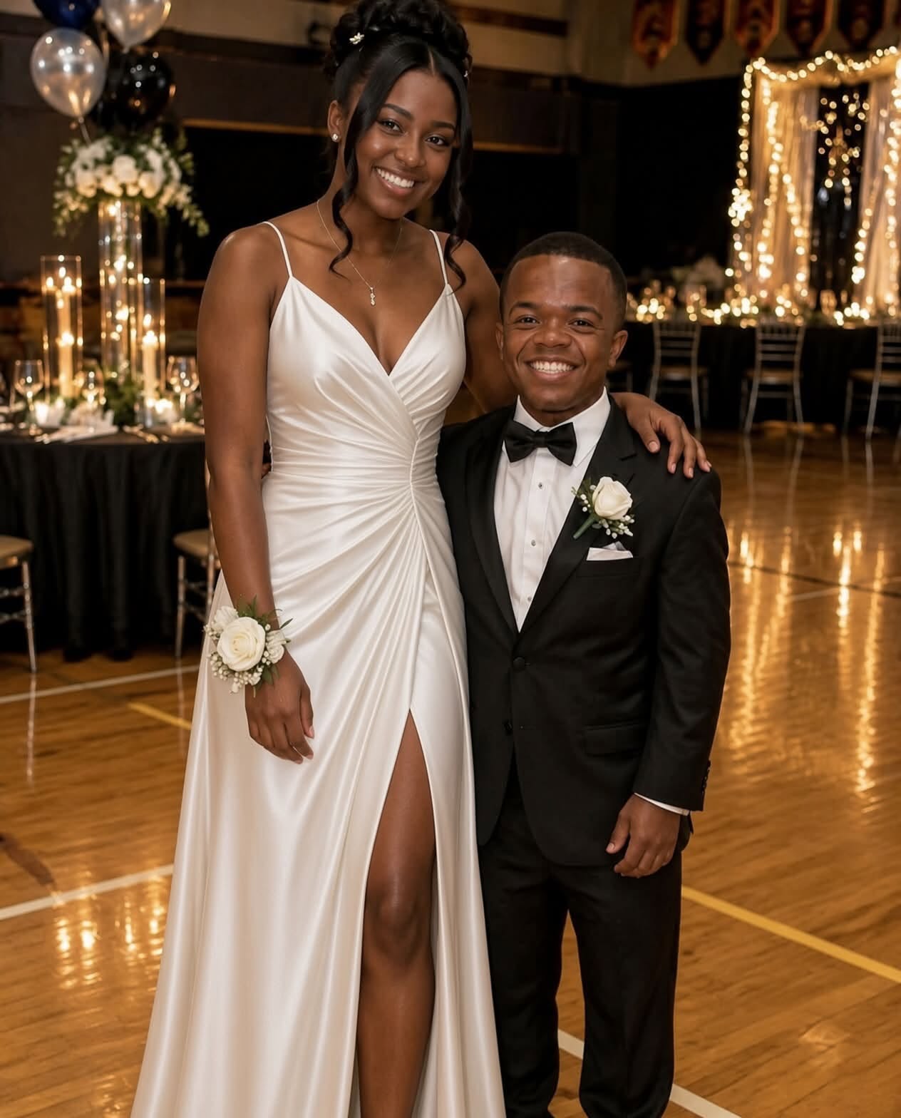 Everyone in class laughed at my boyfriend for his height — at graduation, our teacher called us both onstage and said something that left the entire room speechless.  Desmond stood five foot two in dress shoes, and for four years of high school, that single fact seemed to matter more to some of our classmates than anything else about him.  “Height-challenged” was the polite version. The uglier versions circulated in group chats and hallway whispers, all of it delivered with the particular casual cruelty teenagers specialize in.  I’m Wren Halloway. Desmond Ashcombe and I started dating sophomore year, after we were paired together for a chemistry lab neither of us wanted and ended up talking for three hours after the experiment finished because neither of us wanted to stop.  He never once let the jokes visibly land. He’d laugh along sometimes, deflect with a joke of his own. But I watched him, in the moments when he thought no one was looking, absorb every single comment with a quiet, private cost that never quite showed on the surface.  What almost none of our classmates knew was that his height came from a rare genetic condition, achondroplasia, diagnosed when he was two, something he’d spent his entire childhood in physical therapy and, later, advocacy work managing with a maturity most of the people mocking him in our hallways hadn’t yet developed for anything in their own lives.  He also, quietly, over four years, had built something considerably larger than most of us understood.  Desmond had started a peer support group in ninth grade — initially just for himself. By junior year, that small personal project had grown into a registered nonprofit, Standing Tall, connecting teenagers across the state who were navigating dwarfism and other height-related conditions with peer mentors, medical resources, and a community that understood what they were dealing with.  He’d built it almost entirely without fanfare, quietly expanding it from a handful of online support threads into an organization that, by senior year, was partnering with three regional children’s hospitals.  Our chemistry teacher, Mr. Bertram Okonkwo, had learned about Standing Tall almost by accident, sophomore year. Over the following two years, he’d become one of Desmond’s earliest and most consistent supporters, writing recommendation letters, connecting him with resources, and keeping a considerably more detailed record of Desmond’s impact than either of us understood until graduation day.  Graduation was held in our school’s football stadium. Desmond and I sat several rows apart, alphabetized into different sections.  Then Mr. Okonkwo, who’d been given a portion of the ceremony to speak, stepped to the podium.  “Before we finish tonight’s ceremony,” he said, “I’d like to invite two students to join me onstage. Wren Halloway and Desmond Ashcombe.”  I felt my stomach drop with the particular confusion of hearing your own name in a context you hadn’t prepared for. We made our way to the stage together while our classmates watched, curious.  “Four years ago,” Mr. Okonkwo said, once we’d reached the podium, “I had a sophomore in my chemistry class who rarely spoke up, who I later learned had spent a good portion of his life absorbing comments about his height that I doubt most of you fully understood the weight of at the time.”  The stadium had gone quiet in the particular way crowds do when they sense something is about to matter more than the ceremony they’d expected.  “That student started, on his own initiative, with no request for credit, a nonprofit organization called Standing Tall. Over the past three years, that organization has connected over four hundred teenagers across this state with peer mentors and medical resources. It has partnered with three children’s hospitals. It has changed the entire trajectory of how some newly diagnosed families understand what their child’s future might actually look like.”  I watched Desmond’s face, standing beside me, go through several expressions in quick succession — surprise, discomfort at the attention, and something considerably more vulnerable underneath both.  “I want to be direct about something,” Mr. Okonkwo continued, looking out at the assembled senior class. “I heard the jokes, over the years, in my own classroom and in the hallways outside it. I suspect most of you did too, and I suspect most of you, at some point, either participated or simply let it happen because it seemed easier than saying something. I want you to sit with that for a moment, looking at what this particular target of those jokes actually built while absorbing them.”  The silence in that stadium had a weight I’d never once felt at a school assembly before.  “Desmond Ashcombe is headed to Georgetown this fall on a full academic scholarship, where he’ll be continuing both his studies and his work with Standing Tall, which has already secured its first significant grant funding to expand operations nationally.”  (I know you’re all very curious about the next part, so if you want to read more, please leave a “”””””””””””””””YES”””””””””””””””” comment below