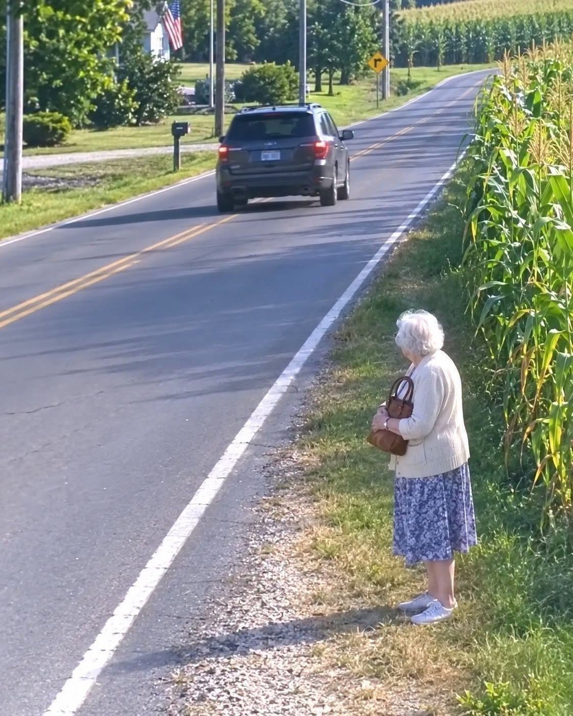 After we laid my husband to rest, my son drove me to a quiet road outside town and said, “This is where you get out. The house and the business are mine now.” I stood in the dust, clutching my bag, as he pulled away without looking back. No phone. No cash. And that’s when I realized—I wasn’t alone. I was free… but he had no idea what I’d put in place before his father passed away… The gravel crunched under my funeral shoes like it had been waiting for me. I watched my son’s SUV roll forward, hesitate for half a second—just long enough to pretend this wasn’t real—then pick up speed and disappear past the bend where the cornfields start and the town stops pretending it’s still the center of the world. I didn’t scream his name. I didn’t throw my hands up. My throat was too dry for drama, and my heart was too tired for begging. Three days ago, I stood at the cemetery with a paper program folded in my hands and my husband’s favorite hymn stuck in my head even though we weren’t the hymn-singing type. People brought comfort the only way they knew how—Costco trays, foil pans, paper plates stacked on my counter like a quiet army. Neighbors hugged me and whispered, “He was a good man,” the way Americans say goodbye when they don’t have better language for loss. My children flew in like they were arriving for an appointment. My son carried himself the way men do when their lives are scheduled in fifteen-minute blocks—eyes already elsewhere, phone always face-down, like he didn’t want the screen to betray how quickly he could move on. He talked about flights, meetings, the interstate traffic he’d “have to beat” on the way back. My daughter arrived with expensive sunglasses and a brittle smile, hugging me like she was performing tenderness for an audience. That first night after the funeral, the house felt too quiet for two grown kids who used to fill it with noise. I made coffee out of habit and stood at the sink staring at the yard, at the bare branches that would bud soon, at the life my husband and I had built with our hands. Then my son opened his laptop on the dining table—our dining table—and said, “We should talk about next steps.” Next steps. Not grief. Not memories. Not even, “Mom, are you sleeping?” Just next steps, like I was a file that needed closing. They spoke softly, politely, the way you speak when you’re trying to move an older woman out of the way without calling it what it is. They used words like “practical” and “manageable,” and my daughter kept nodding like she’d rehearsed the nods in a bathroom mirror. In the morning, they handed me a suitcase I didn’t recognize and told me we were going to “look at a place” that would be “good for me.” I said, “I’m not going anywhere.” My son smiled like he’d heard that sentence before, like resistance was just a phase. “Just come take a look, Mom. It’s easier if we do this calmly.” So I walked through my own house—my own rooms—like a guest. I passed the living room where my husband used to fall asleep during football games. I passed the hallway where the paint still held the faint marks of my kids’ height lines. I picked up my purse, heavier than it should’ve been, and followed them to the car because something in me wanted to see how far they’d go. They didn’t head toward town. They didn’t get on the interstate. My son turned onto the kind of road you take when you don’t want witnesses—two lanes, no shoulders, fields on both sides, the sky wide enough to swallow a person whole. Then he pulled over. He turned to me and said it again, calm as a weather report: “This is where you get out.” My daughter’s mouth opened, then closed. No argument. No refusal. Just that same brittle silence, like she was afraid any sound might crack the plan. I stepped out. The air smelled like damp earth and early spring. Dust clung to my hem. The car door shut behind me with a soft, final click. No phone. No cash. Or so they believed. I held my bag close and watched the SUV shrink until it became nothing but movement in the distance. And for the first time since the funeral, my chest loosened—not because it didn’t hurt, but because I finally understood what this was. A clean cut. A release. I slid my hand into the deepest pocket of my purse and felt the sharp corner of something they never knew existed—something that still carried my name from long before I became “Mom.” Then I started walking. . . The story continues in the first comment. (I know you’re curious about the next part, so please be patient and read on in the comments below. Thank you for your understanding of the inconvenience. please leave a ‘YES’ comment below and give us a “Like ” to get full story