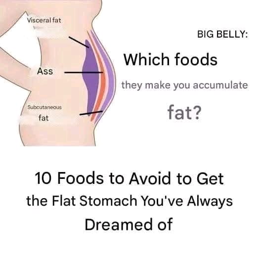 10 foods to avoid to get the flat stomach