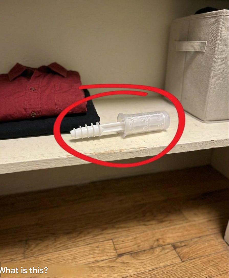 I opened my wife’s closet tonight and found this inside. I’ve been staring at it for half an hour, but I still can’t figure out what it is. Anyone know? Check the first comment for the answer 👇